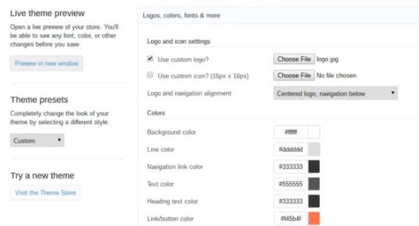 create a Shopify store: customize